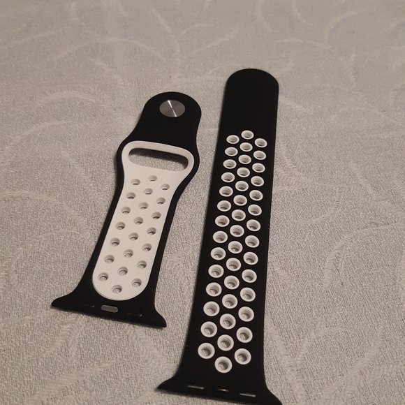 Black And White, Silicone, Apple Watch Band, - Picture 2 of 9